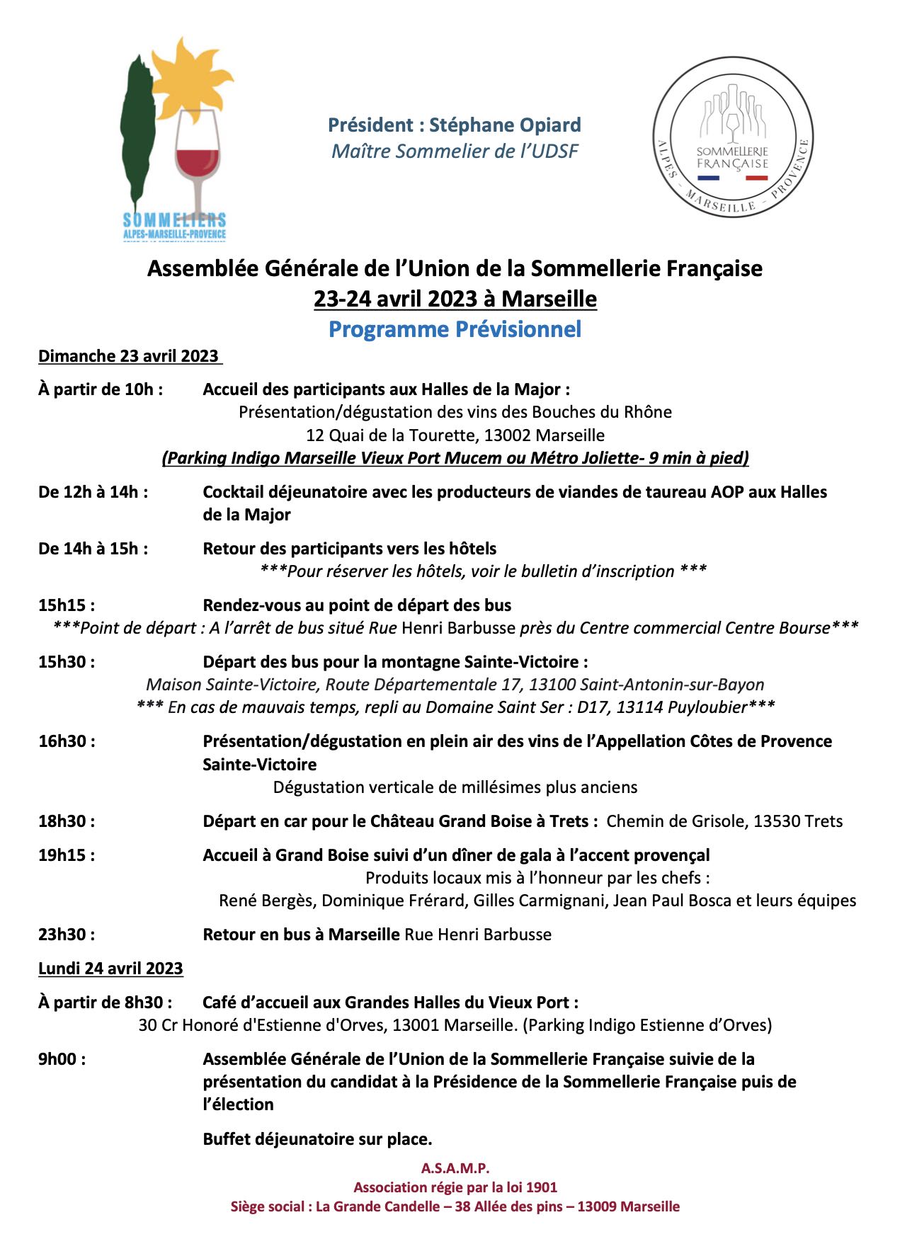 2023-04-23 et 24 Programme AG UDSF à Marseille